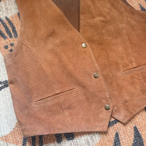 VTG Global Identity Leather Fashions G-III Suede Vest Size Large - Picture 3 of 10